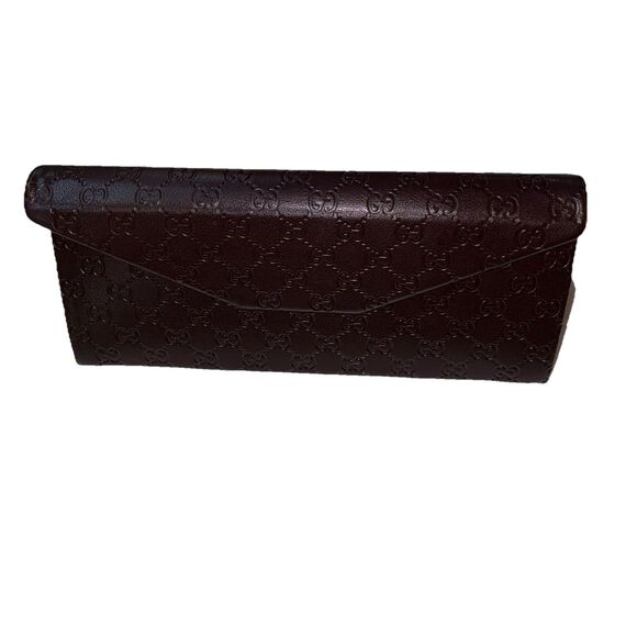 Gucci GG Brown Clamshell Foldable Eyeglass/Sunglasses Case Snap Closure main image 4